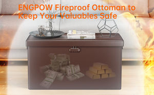 เก้าอี้หนังทรงลูกบาศก์ออตโตมันกันไฟพับได้มีล็อคม้านั่งพักเท้ากันน้ำสำหรับห้องนั่งเล่น - Product Image 2