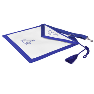 ผ้ากันเปื้อนพิธีกรรมบลูลอดจ์ - ริบบิ้นสีน้ำเงินพร้อมพู่ห้อย - Product Image 2