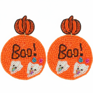 Boucles d'oreilles créoles uniques et tendance, brodées de perles en verre, faites à la main, bijoux décoratifs de mode pour femmes, idéales pour les fêtes et le Nouvel An - Product Image 6