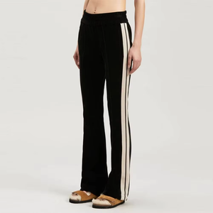 Pantalon de jogging décontracté pour femme, taille mi-haute, en toile, avec poches latérales à rabat, coupe évasée, séchage rapide, respirant, pour l'entraînement et la course à pied - Product Image 6