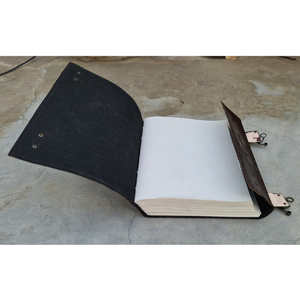 Diario de Cuero con Pentáculo Grabado Extra Grande, Libro de Sombras, Grimoire, Cuaderno de Magia Estelar, Diario de Papel Hecho a Mano - Product Image 5