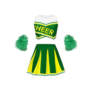 Ropa de Baile para Adultos, Logotipo Personalizado OEM, Impresión por Sublimación, Falda Verde y Negra de Talla Grande para Animadoras, Ropa de Práctica Micah - Product Image 1