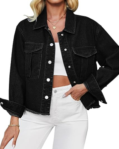 Servicio OEM, Chaquetas Vaqueras para Mujer con Logotipo Personalizado, Transpirables y Resistentes al Viento, Precio al por Mayor, Chaqueta Vaquera Más Vendida, Personalizada - Product Image 1