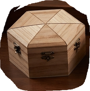 Wooden Jewelry <b>Box</b> with Lid Unfinished <b>Keepsake</b> Storage Case Hexagon Craft <b>Box</b> for Home Gift Packaging Handcrafted High Quality - Product Image 1