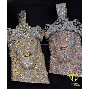 จี้เพชรโมอิสซาไนต์สุดหรู ประดับด้วยเงินแท้ 925 ดีไซน์สไตล์ฮิปฮอปแบบ Iced Out - Product Image 1