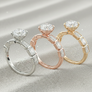 แหวนหมั้นประดับเพชรเม็ดเล็กๆ รอบวง ทองคำแท้ |   เพชรที่ได้รับการรับรองจากการเพาะเลี้ยงในห้องปฏิบัติการ |   โรสโกลด์ชุบหรูหรา - Product Image 2