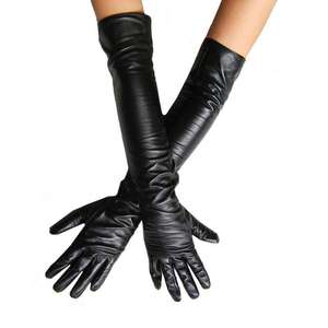 Gants en cuir véritable rouge luxueux pour femmes, offrant un artisanat élégant, une texture douce, une coupe confortable et un style sophistiqué - Product Image 2