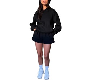 Conjunto de 2 Piezas de Punto Verde para Mujer, Cuello Redondo, Manga Larga, Corte Holgado, Sudadera Informal de Color Sólido con Bolsillo - Product Image 6