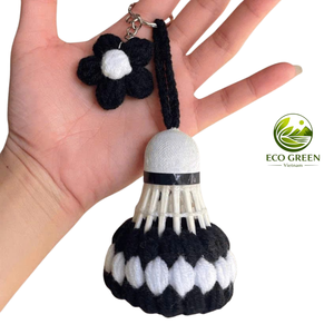 Woven Milk Cotton Crochet Shuttlecock Keychain Handmade Badminton <b>Keyring</b> <b>Cute</b> Flower Charm Gift Accessory Supplier Vietnam - Product Image 2