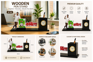 Personalized Wooden Pen Stand with Printing for Desk Table <b>Top</b> Organizer Pencil Holder-Back to School Graduation Gift - Product Image 2