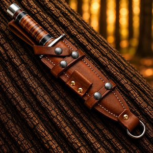 Cuchillo de Hoja Fija de Acero de Damasco Personalizado, Hecho a Mano, para Caza y Camping, Hoja Forjada, Mango de Madera, Cuchillo Coleccionable para Exteriores - Product Image 5