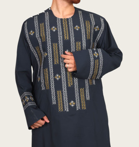 Conjunto de traje Kurta Kameez Shalwar de algodón reversible con bordado en el cuello para hombre, corte regular, fabricante pakistaní HN Impex - Product Image 2