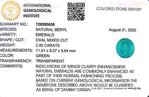 มรกตสีเขียว 2.92 กะรัต จากแซมเบีย (3.25 รัตติ) - Product Image 6