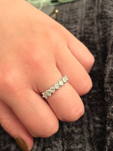 Princess Cut Diamond <b>Eternity</b> Band <b>Ring</b> for Women 925 <b>Silver</b> Plated with Rhodium Finish Classic Engagement Design - Product Image 4