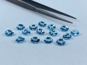 Topacio Azul Cielo Ovalado, Pulido, Gema Suelta, 7x5mm 8x6mm, Calibrado, Lote de Gemas Naturales para Joyería - Product Image 5