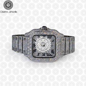 Charm_Jewells Luxury Stainless Steel <b>Watch</b> Rectangle Dial Sapphire Crystal Quartz Movement Date Display Unisex Fashion Design - Product Image 1