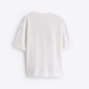 เสื้อยืดผู้ชายคุณภาพสูง ทรงโอเวอร์ไซส์ สีขาว ผ้าฝ้าย 100% แขนสั้น คอกลม ลำลอง พิมพ์ลายโลโก้ด้านหน้า ทรงพอดีตัว - Product Image 4