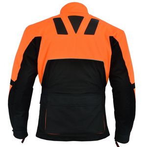 Men's Orange Black Color Blocked <b>Motorcycle</b> <b>Jacket</b> Full Sleeve Windproof All Seasons Racing Wear - Product Image 5