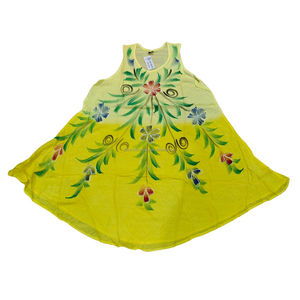 ชุดเดรสทรงร่มสีแดงงานแฮนด์เมดสไตล์อินเดียสำหรับผู้หญิงเดรสฤดูร้อนแขนกุดพิมพ์ลายพู่กัน Maxi - Product Image 6