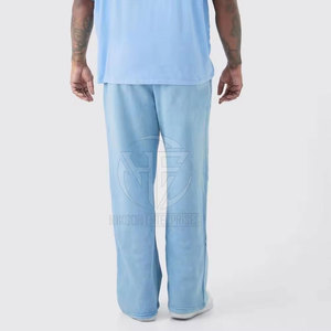 Soft Feel Fashion Trousers Lightweight Elastic Waistband Loose Fit Clean Look Comfortable Movement <b>Men</b> Flared <b>Sweat</b> <b>Pant</b> - Product Image 1