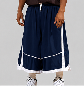 Shorts de basket amples vintage – Shorts d'entraînement athlétiques en mesh style streetwear rétro pour hommes - Product Image 3