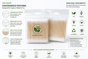 Hisopos de Algodón 100% Biodegradables SHIVARCH |   Hisopos de algodón de doble punta |   Productos de Cuidado Personal OEM ODM - Product Image 6