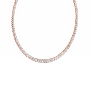 Elegant Graduation <b>Tennis</b> <b>Necklace</b> with Lab Grown and Natural Diamonds 9KT 10KT 14KT 18KT <b>Sterling</b> <b>Silver</b> Jewelry for Women - Product Image 3