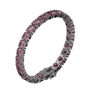 Bracelet tennis Glosbe & Co rond en moissanite GRA pleine, 4,5 mm, pour usage quotidien, synthétique (moissanite cultivée en laboratoire), classique vietnamien, en argent sterling - Product Image 4