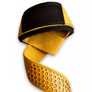 Correas de Levantamiento Amarillas Premium SAAR INDUSTRIES, Agarre Antideslizante de Silicona con Diseño de Panal, Algodón Resistente, Transpirables y Ajustables para Gimnasio - Product Image 5