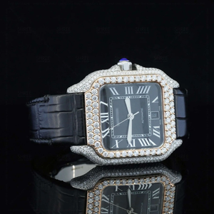 Reloj de Diamante Moissanite de Alta Calidad, Acabado Brillante, Correa de Acero Inoxidable Duradera, Estilo Moderno para Hombre y Mujer, Larga Duración - Product Image 5
