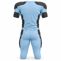 Ensemble d'uniformes de football américain bleu glace et anthracite à 12 panneaux avec rembourrage et panneaux échelonnés