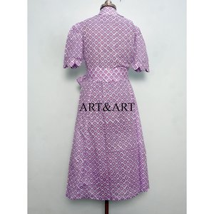 Robe élégante en coton 100% style kangourou, coupe A, manches courtes, fabriquée à la main en Inde, magnifique, confortable, idéale pour les fêtes, robe midi pour femmes - Product Image 6