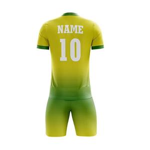 Uniforme de Fútbol Profesional Verde y Amarillo, Manga Corta, Transpirable, de Secado Rápido, Impresión Serigráfica, Poliéster/Algodón, Personalizado para Equipo - Product Image 3