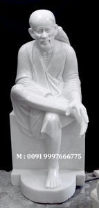 Fabricante y mayorista de la estatua del Dios Sai Baba en mármol blanco con acabado de alta calidad para decoración de oficina al mejor precio para el comprador. - Product Image 3