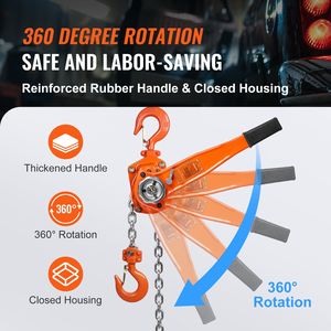 "Weston 1 1/2 Ton 3300 Lbs Capacity Carbon Steel Manual Lever Chain <b>Hoist</b> 20 FT with Double Pawl Bra and 6 m Lifting Height" - Product Image 6