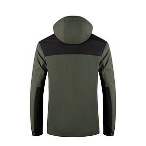 Chaqueta de senderismo para hombre, gruesa, con capucha, cortavientos, impermeable, transpirable, con cuello alto y logotipo frontal, para deportes al aire libre - Product Image 5