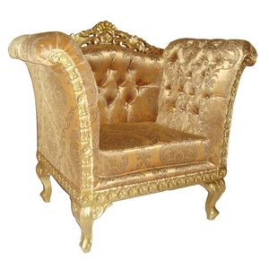 เก้าอี้โซฟาสไตล์ฝรั่งเศสทำจากไม้แกะสลักสีทองเก้าอี้สไตล์อิตาเลียนเฟอร์นิเจอร์สไตล์ยุโรป - Product Image 5