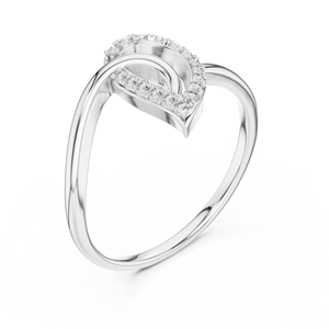 Anillo Clásico de Diamante Cultivado en Laboratorio con un Solo Pétalo, en Oro Blanco Sólido de 18 Quilates con Baño de Rodio, para Compromiso, San Valentín o Uso Diario, para Mujer - Product Image 3