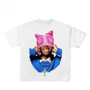 Camiseta de Algodón Grueso Personalizada para Hombre, Estilo Urbano Oversize, con Gráficos, 300GSM, Corte Cuadrado Vintage, Calidad Premium - Product Image 6