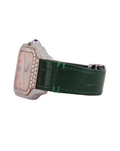 Montre-bracelet unisexe classique de luxe à quartz en acier inoxydable avec diamant Moissanite, cadran blanc, boîtier carré, mouvement ETA 10, style Hip Hop personnalisé - Product Image 3