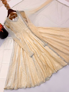 Women's Anarkali Gown Set With <b>Mirror</b> Work For Traditional Indian Pakistani Wedding Wear From Samp Corporation - Product Image 5