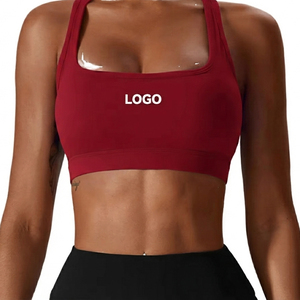 Janya 2026 Solid Gym Clothing Breathable Lightweight Sleeveless Fitness Top Square Neck Yoga Bras Halter Backless Front - Product Image 3