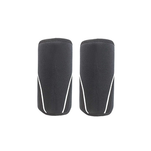 Genouillère élastique noire de couleur unie pour hommes, offrant soutien et protection - Product Image 1