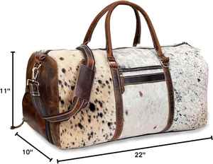 Bolsa de Viaje de Cuero Vacuno, Hecha a Mano, Ligera, con Cierre, de Gran Capacidad, Estilo Vintage - Product Image 5