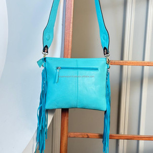 Nouveaux sacs à main à franges en cuir de mouton à la mode personnalisée pour femmes vente en gros de sacs à bandoulière en cuir usiné à la main une épaule - Product Image 5