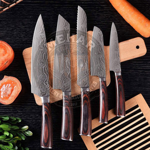 Custom Logo Bulk Quantity Damascus Kitchen <b>Knife</b> <b>Set</b> Oem Service New Style Damascus Kitchen <b>Knife</b> <b>Set</b> - Product Image 2