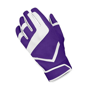 Purple <b>White</b> Full Finger Baseball Gloves Hook And Loop Closure Non Slip Synthetic Material Adult Right Handed Baseball Gloves - Product Image 6