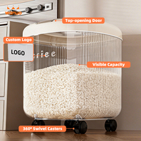 WANUO Conteneur de stockage de riz hermétique grande capacité, anti-insectes, anti-humidité, distributeur de céréales scellé avec roues