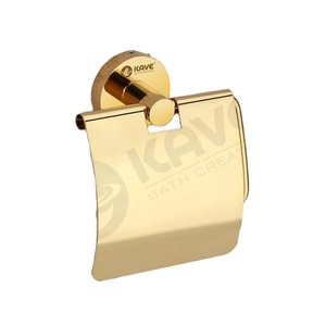 Premium stainless steel gold <b>toilet</b> paper <b>holder</b> <b>wall</b> <b>mounted</b> luxury bathroom tissue <b>roll</b> stand oem odm wholesale supplier - Product Image 1