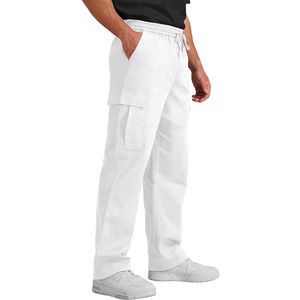 Wholesale <b>Cargo</b> Pants Men Custom Jogger 85% Cotton Polyester <b>White</b> Plus Size Urban Hip Hop Streetwear Sportswear - Product Image 5
